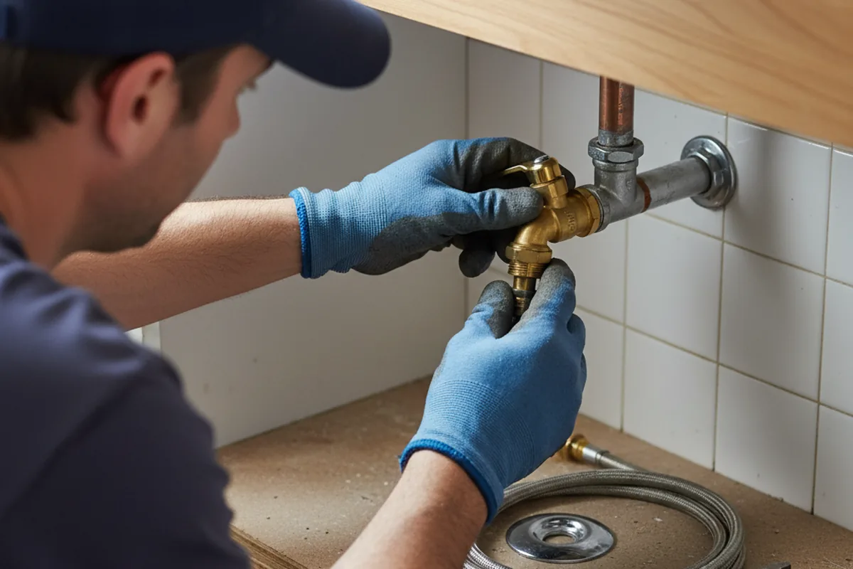 Shutoff valve and fitting work during Faucet and Fixture Repair in Luling